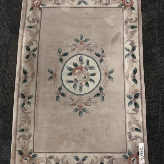 Chinese Floral Sculptured Rug