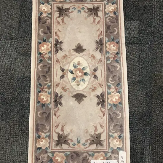 Chinese Floral Sculptured Rug