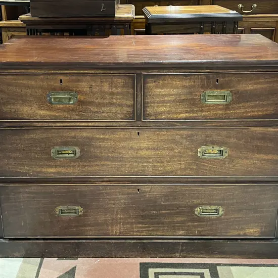 Four Drawer Campaign Style Chest of Drawers