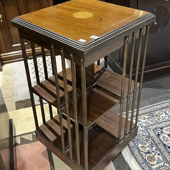 Inlaid Revolving Bookcase