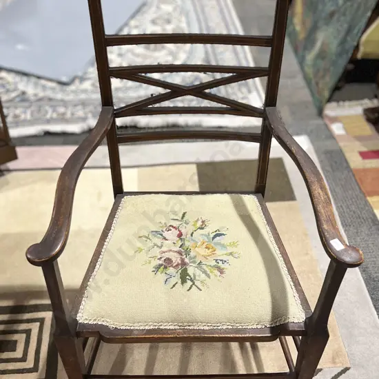 Inlaid Tapestry Seated Armchair