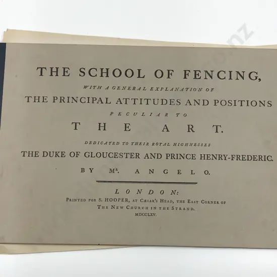 The School of Fencing - Mr Angelo - *only contains three Illustrated Book Plates*