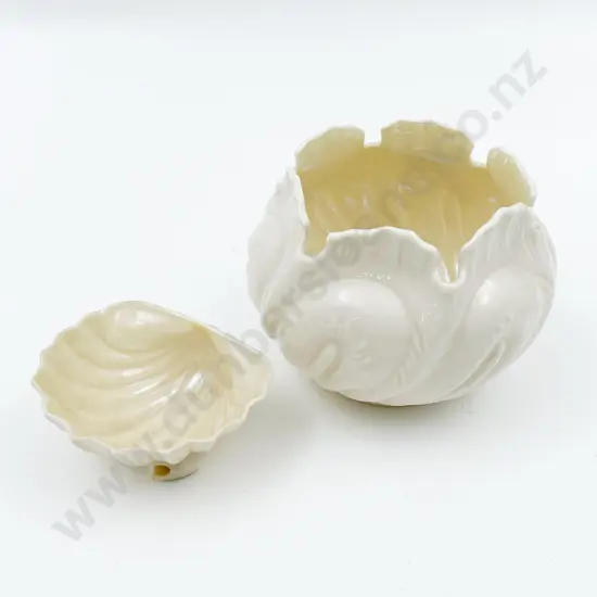 Belleek Vase Together with Smaller Belleek Dish