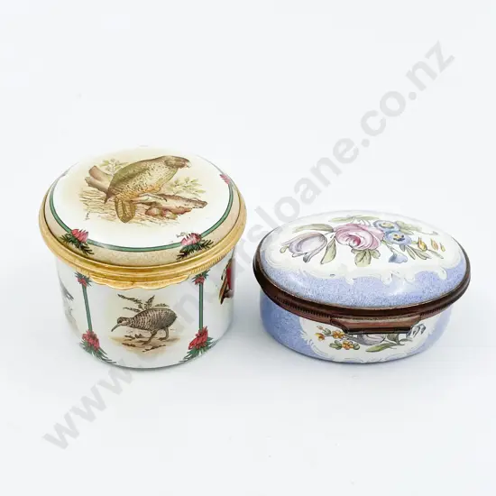 Two Halcyon Days Trinket Boxes "New Zealand" and "The National Trust"