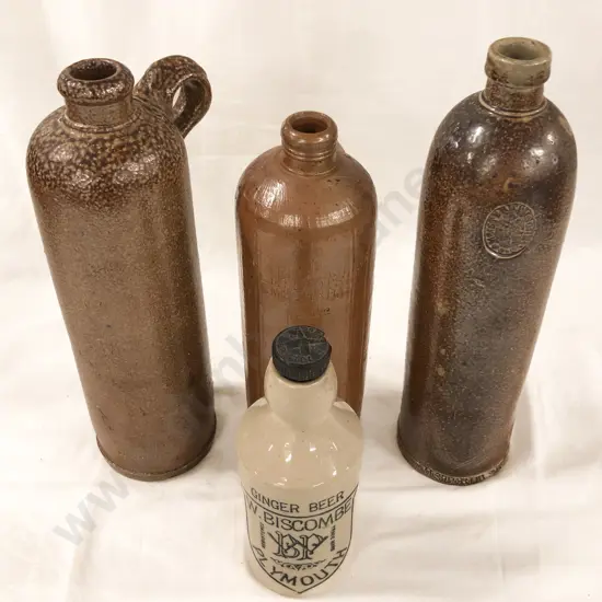 Box of Assorted Vintage Stoneware Bottles Incl. Roger's Bristol Ginger Beer