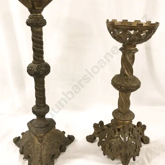 Two Brass Candle Holders