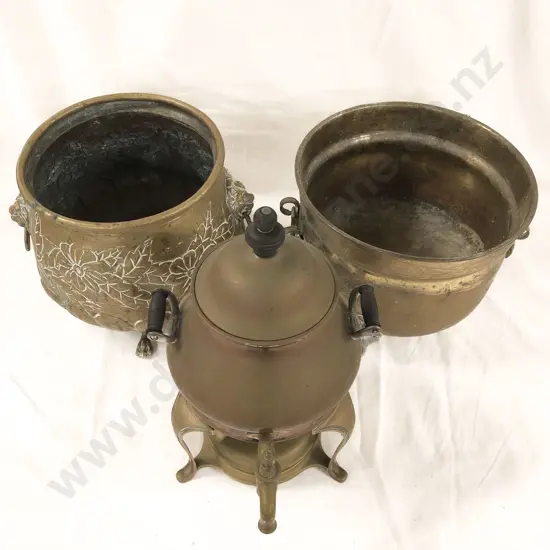 Quantity of Metalware Incl. Two Brass Planters