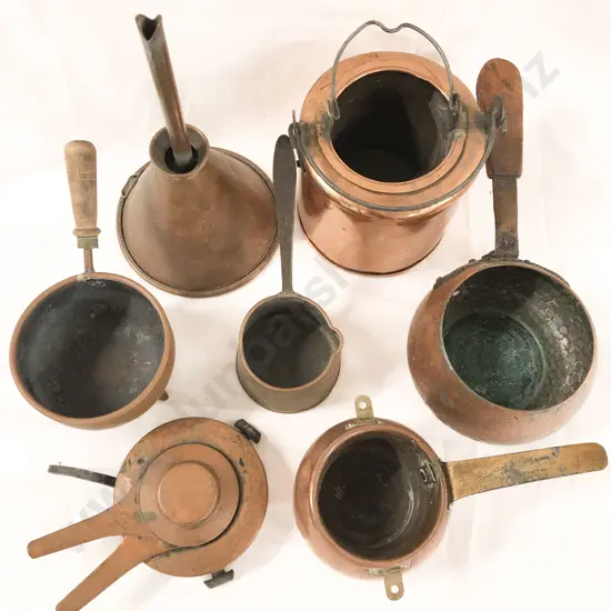 Box of Assorted Vintage Copper