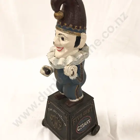 Vintage Cast Metal "Punch" Figural Money Box