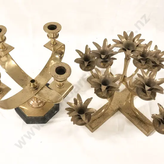 Two Brass Decorative Candle Holders