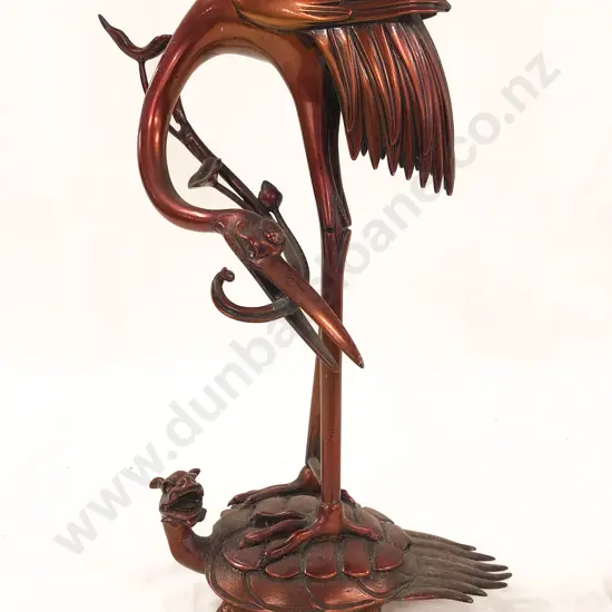 Turtle and Crane Figure Group Ornament