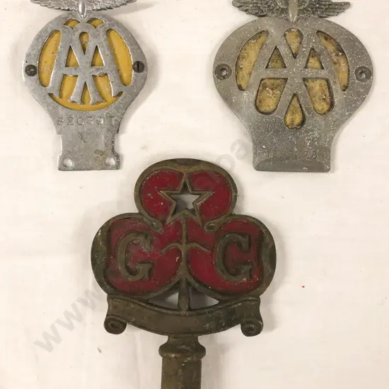 Three Vintage Car Badges