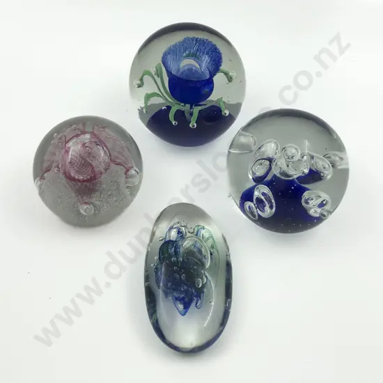 Four Art Glass Paperweights