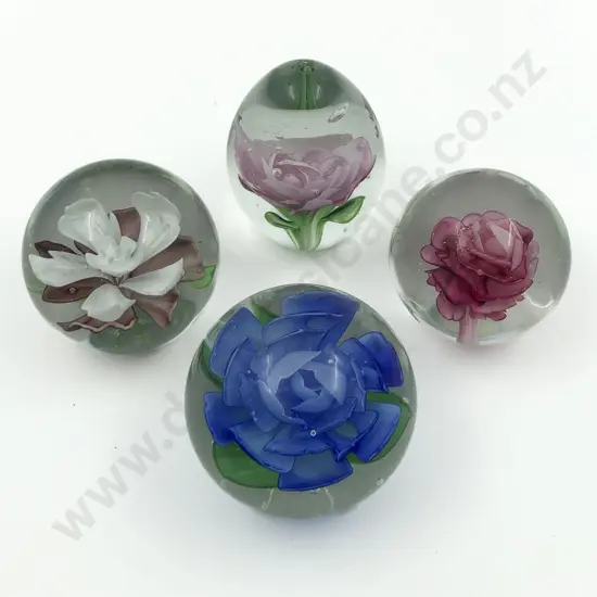 Four Art Glass Paperweights