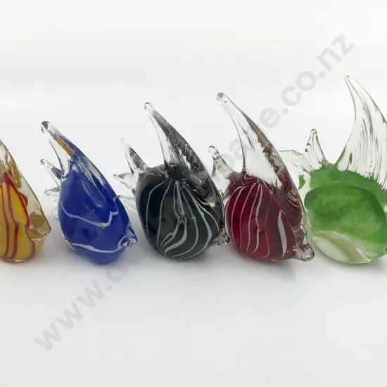 Five Art Glass Fish Ornaments