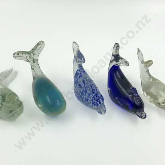 Five Art Glass Animal Ornaments