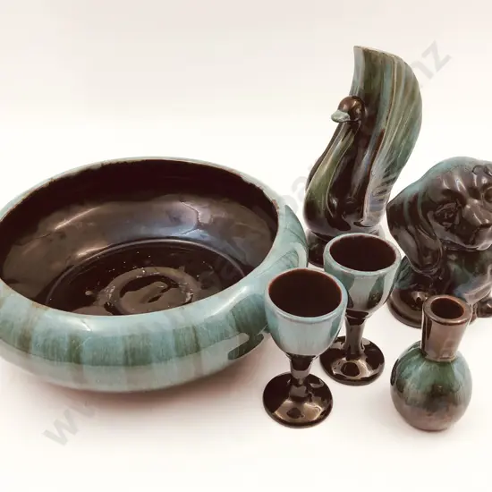 Six Pieces of Assorted Blue Mountain Pottery