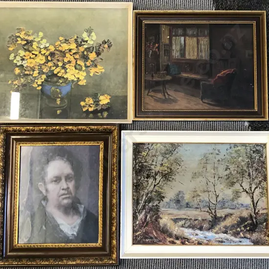 Four Framed Prints and Originals