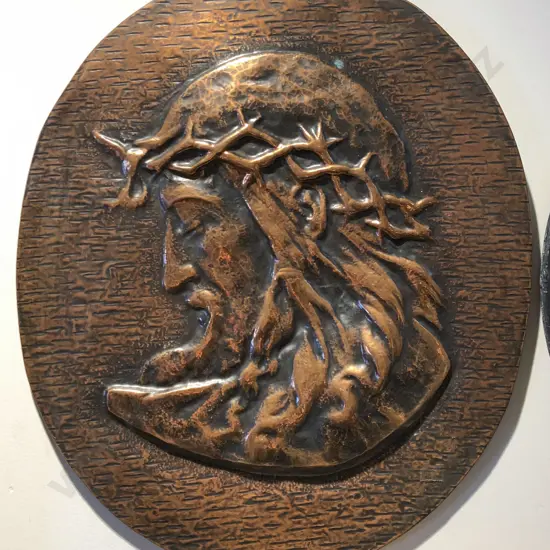 Embossed Copper Wall Hanging of Jesus Christ