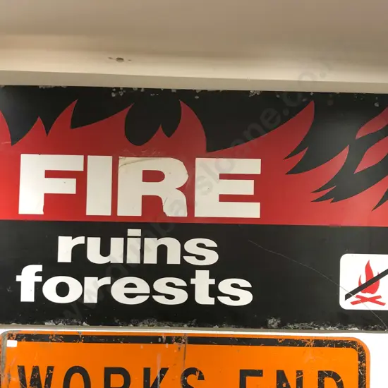 Fire Ruins Forests Metal Sign (Wear)