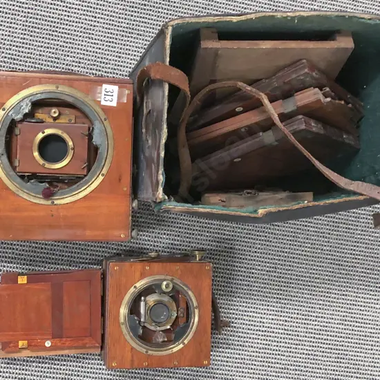 Full Plate Vintage Camera Together With Half Plate Vintage Camera