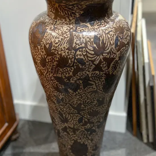 Large William Morris Style Patterned Floor Vase