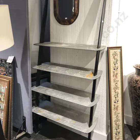 Retro Four Shelf Aluminum Bookcase