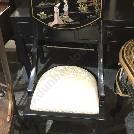 Black Lacquered Japanese Single Chair