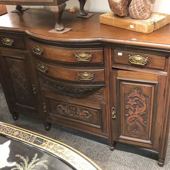 Mahogany Carved Door Sideboard (borer)