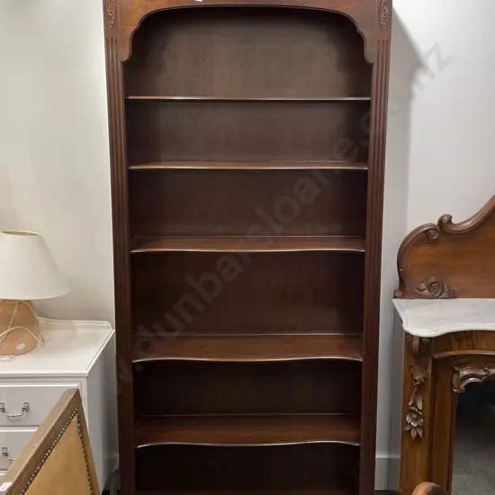 Tall Bookcase with Serpentine Shaped Shelves