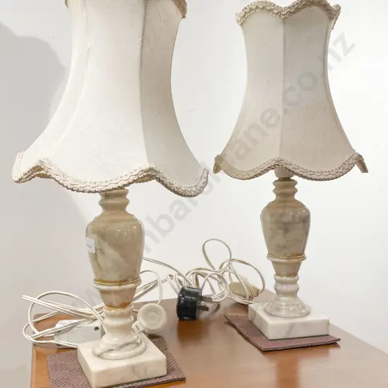 Pair of Marble Table Lamps
