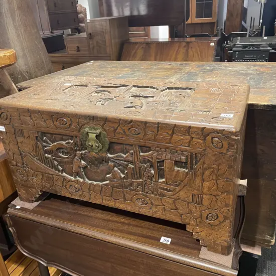 Small Carved Camphor Chest