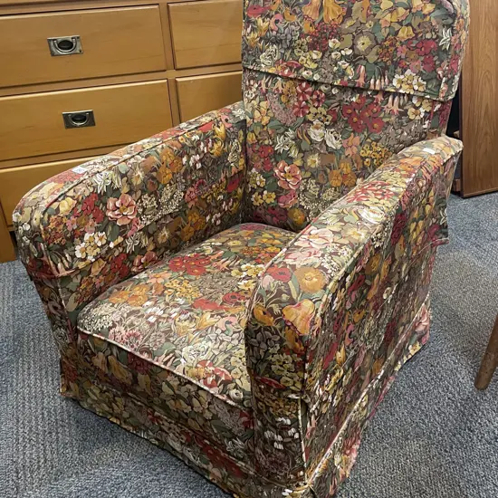 Floral Upholstered Arm Chair