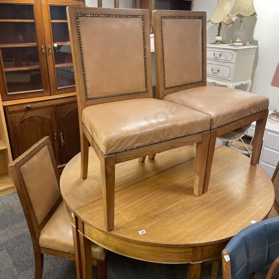 D End Extension Dining Table with Six Chairs (Extension Needs Work)