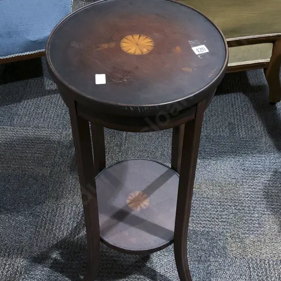 Two Tier Inlaid Circular Plant Stand