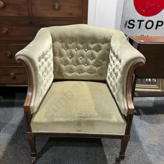 Sheraton Revival Button Back Arm Chair