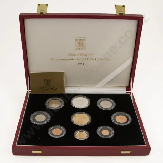 Cased 1981 UK Commemorative Proof Nine Coin Collection