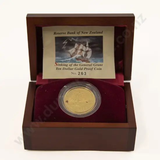 NZ 1996 Sinking of the General Grant Ten Dollar Gold Proof Coin