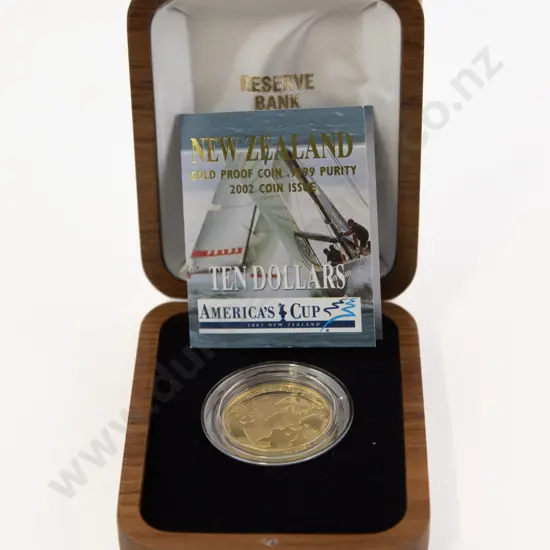 NZ 2003 America's Cup Ten Dollar Gold Proof Coin