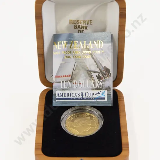 NZ 2003 America's Cup Ten Dollar Gold Proof Coin