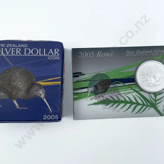 NZ 2005 Rowi Silver Proof Dollar x2