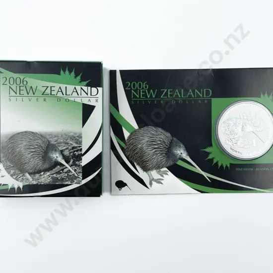 NZ 2006 North Island Brown Kiwi Silver Proof Dollar x2