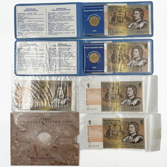 Australia 1984 Dollar/1966 Dollar First and Last Pack x2