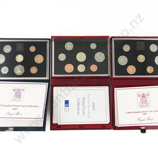UK Royal Mint 1984 1986 1987 Proof Eight Coin Sets