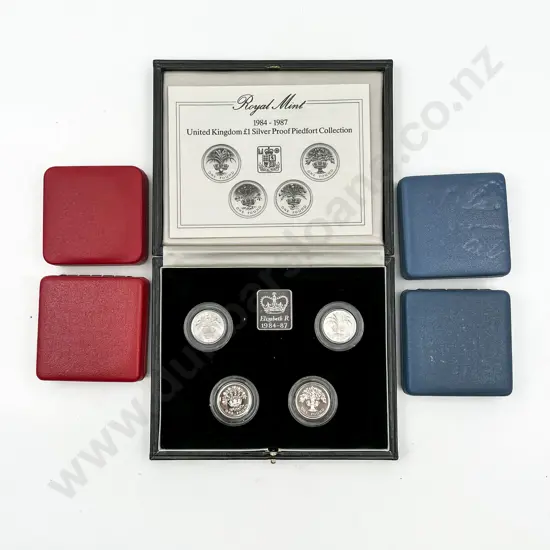 UK Royal Mint 1984-1987 One Pound Proof Piedfort Collection