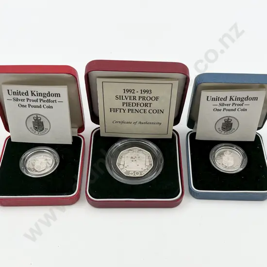 UK 1988 £1 Silver Proof Piedfort Coin and £1 Silver Coin Proof