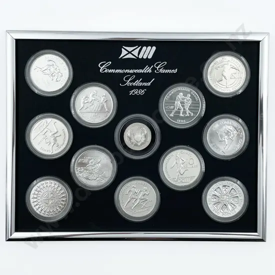 Royal Mint Commonwealth Games 1986 Silver Proof Twelve Coin Collection Set