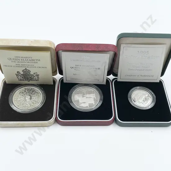 UK Royal Mint Silver Crown x2 and Two-Pound Coin