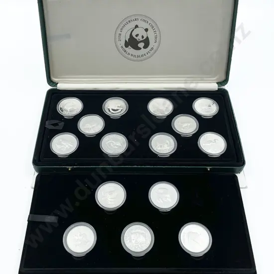 1986 World Wildlife Fund 25th Anniversary 25 Silver Proof Coins