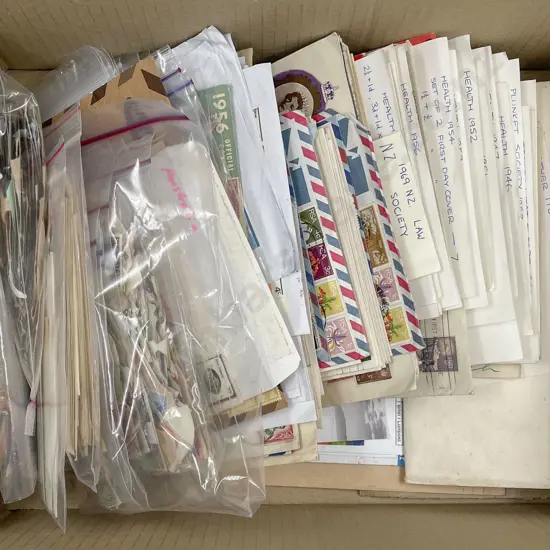 Qty Mainly NZ Early Health FDCs Loose Sorted and Semi-Sorted Stamps